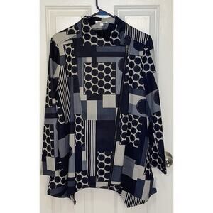 Violet Ruby Women’s Asymmetrical Zipper Sharkbite Hem Jacket Heavy Tunic Size XL